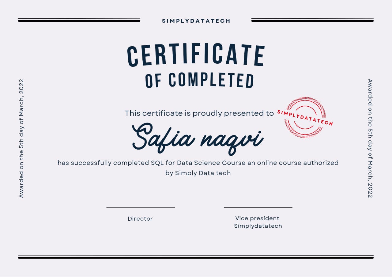 Program Certificate